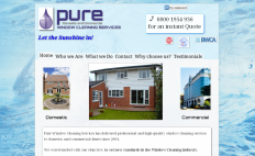Hi-tec window cleaning services screenshot of Pure Window Cleaning Services new website